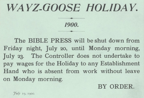 What’s a Wayzgoose?