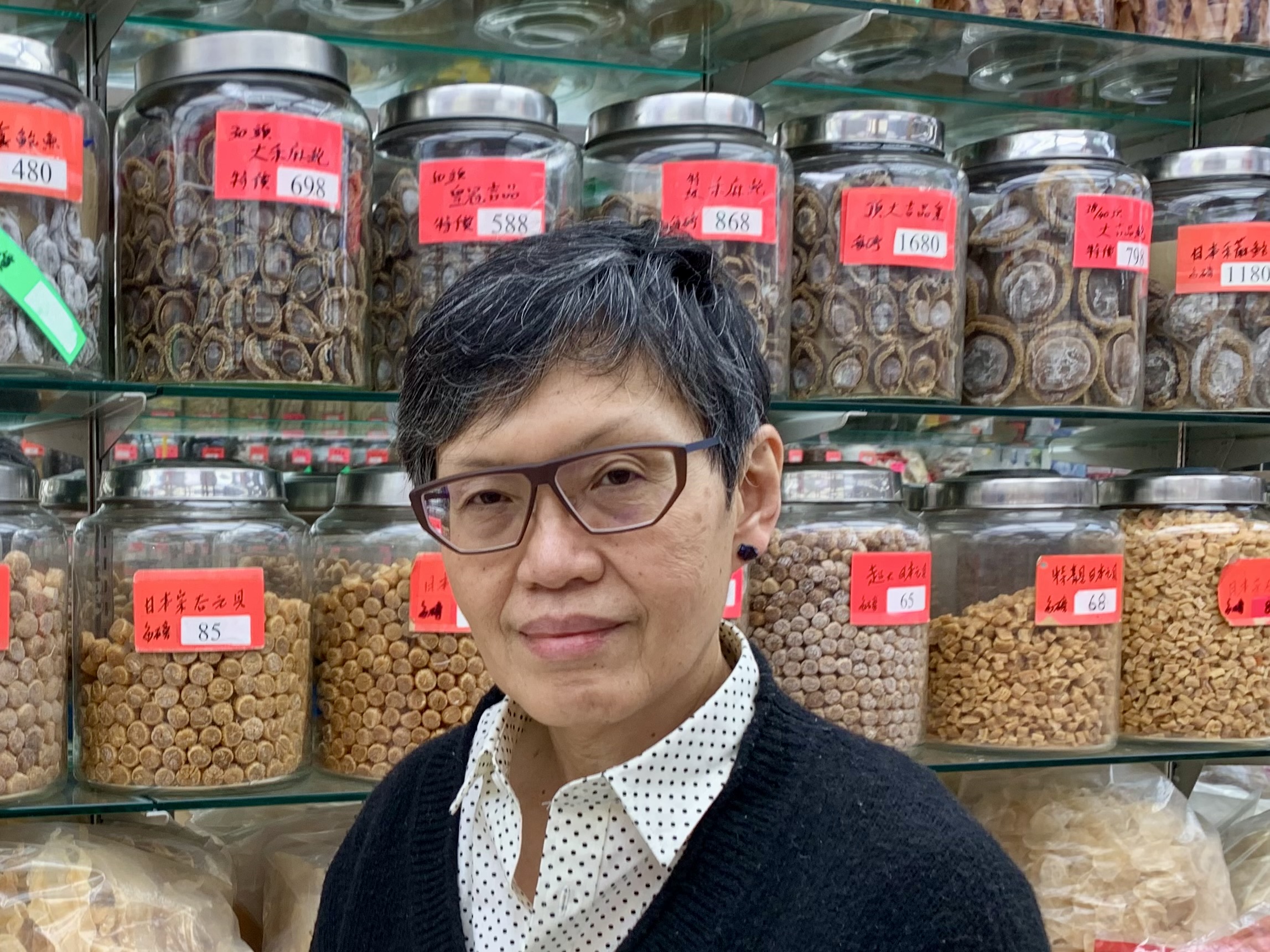 Lydia Kwa at a Chinese herbal shop on East Pender Street in Vancouver's Chinatown
(photo by Joshua Paul)