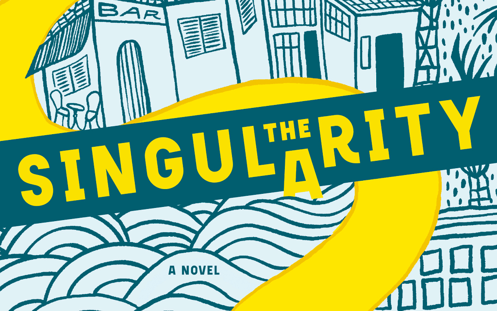 A closeup of the falling "A" in Singularity on the cover.