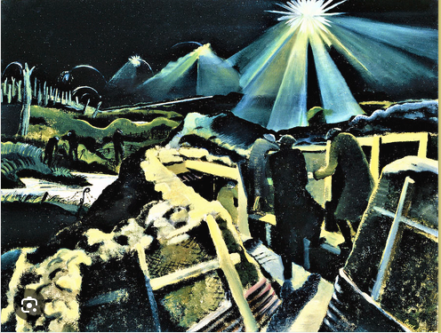 Art by Paul Nash, Ypres Salient at Night and We Are Creating a New World