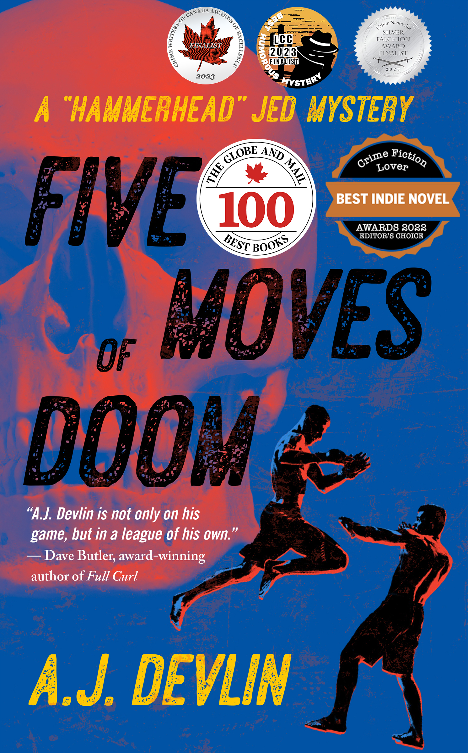 The cover of Five Moves of Doom by A.J. Devlin