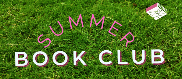 A photo of grass with overlayed text reading Summer Book Club