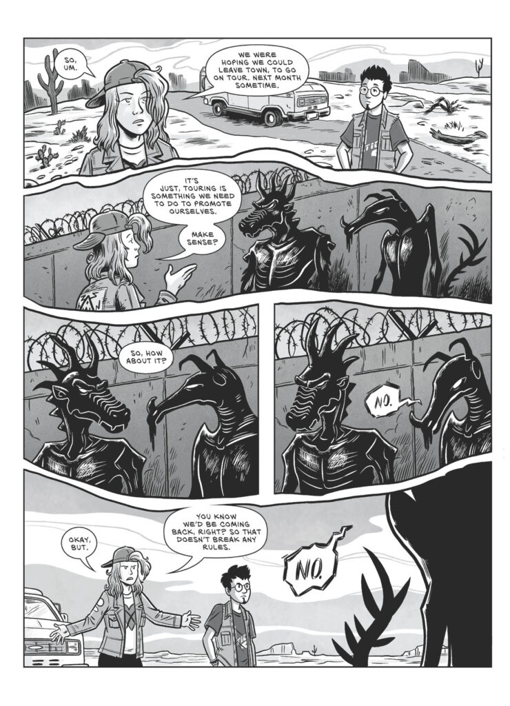 An interior page from The Last Band on Earth by Elaine M. Will