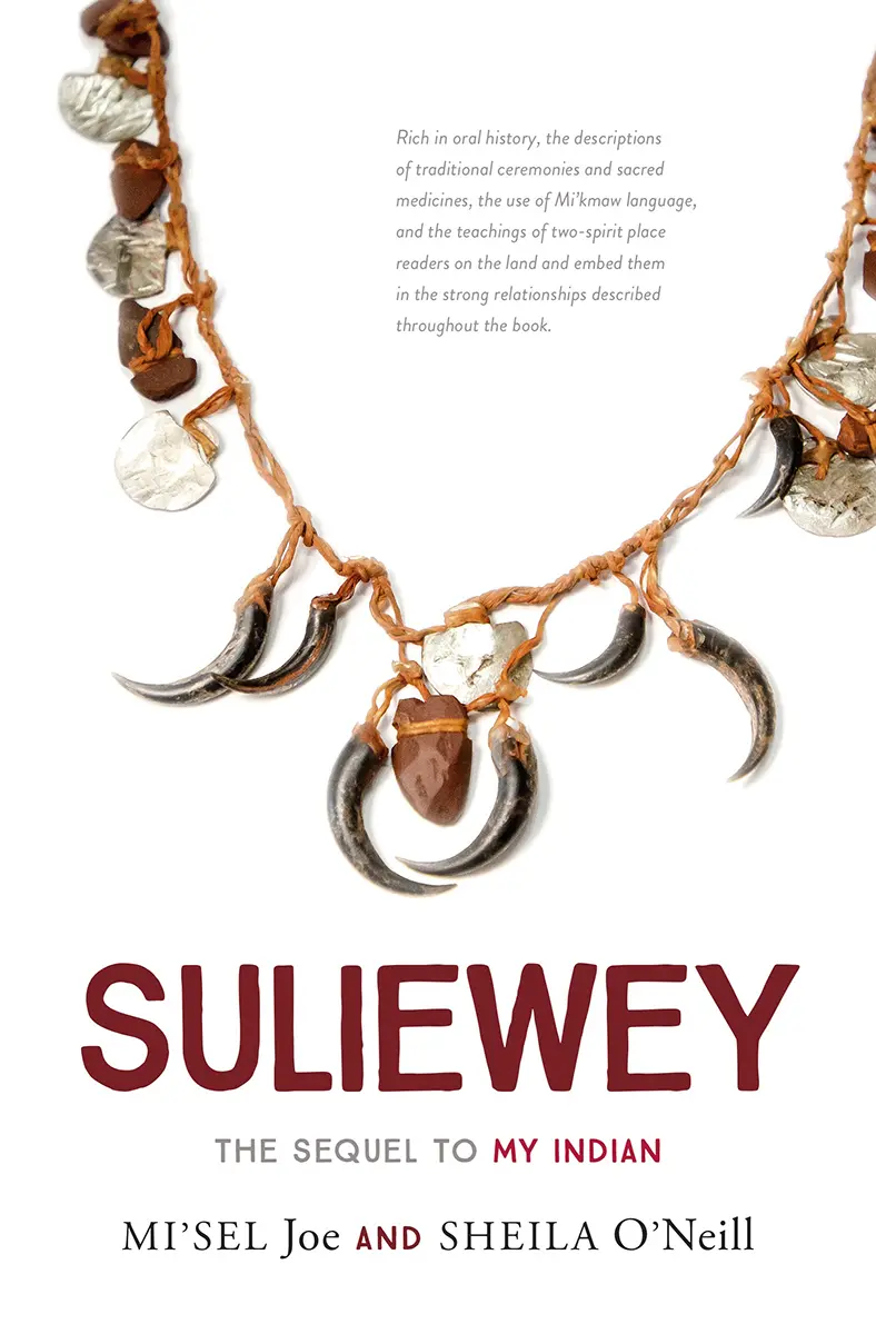 The cover of Suliewey. A necklace with claw, tooth, and seashell pendants is suspended over a white background.